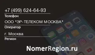 Кто звонил с 4996246493 - регион и оператор